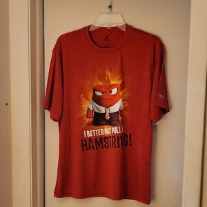 NWT:DisneyParks Run Disney InsideOut Anger "I Better Not Pull A Hamstring" Shirt